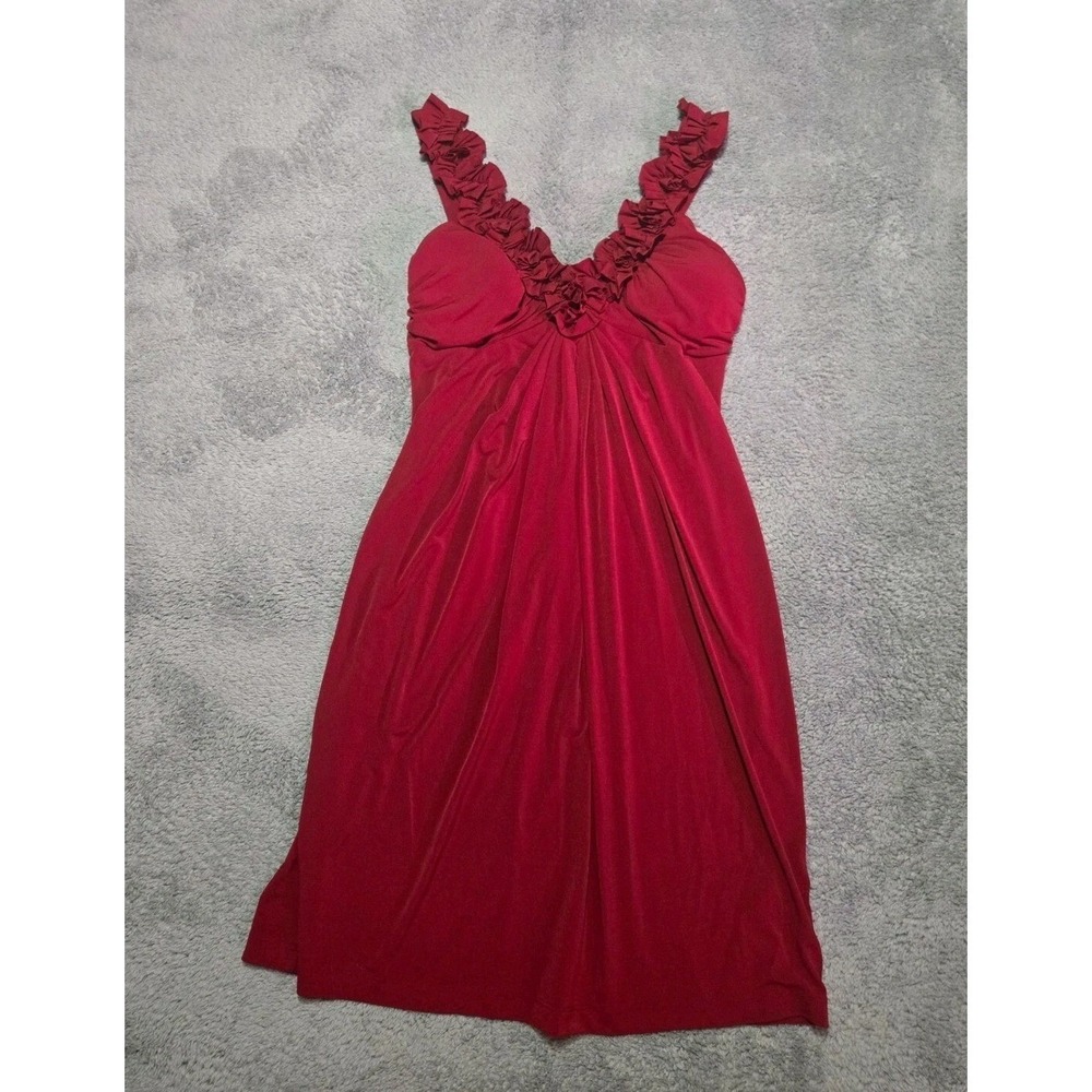 Enfocus Studio Red Ruffle Babydoll Dress Size 10 Sleeveless Whimsigoth  Party
